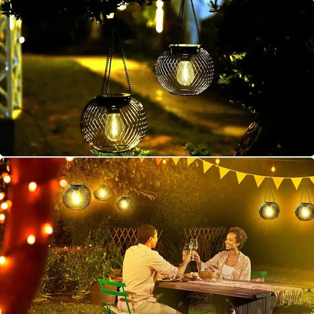Solar Powered Outdoor Light Hanging Lanterns Decorative Set - Image 4